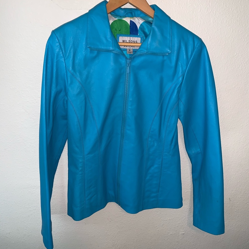 🦋Wilsons Leather Maxima Blue Leather Jacket